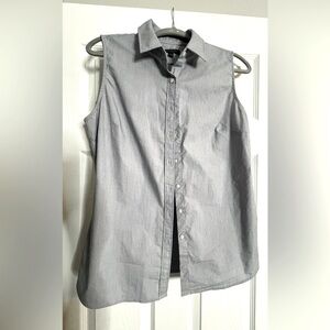 Banana Republic Riley Shirt: Blue, Button-Down, Sleeveless, Stretchy Cotton 12